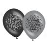 Happy New Year Ballonnen Zwart en Zilver 30cm | 8 stuks