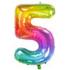 Folieballon Yummy Gummy Rainbow Cijfer 5 81 cm