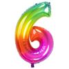Folieballon Yummy Gummy Rainbow Cijfer 6 81 cm