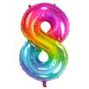 Folieballon Yummy Gummy Rainbow Cijfer 8 81 cm