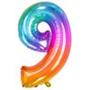Folieballon Yummy Gummy Rainbow Cijfer 9 81 cm