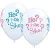 Latex Gender Reveal Ballon He or She? | Wit 30cm