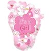 Geboorte Folieballon - Babyvoetje It's a Girl | 65 cm