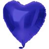 Folieballon Hartvormig Blauw Metallic Mat - 45 cm