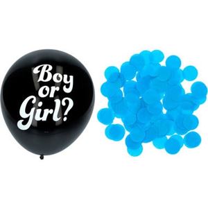  Gender Reveal Ballon Jongen met Blauwe Confetti 41cm 