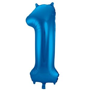 Blauwe Folieballon Cijfer 1 86cm