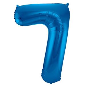 Blauwe Folieballon Cijfer 7 86cm