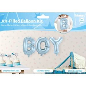 Babyblauwe Folie Ballonnen Set BOY