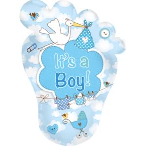 Geboorte Folieballon - Babyvoetje It's a Boy! | 65cm