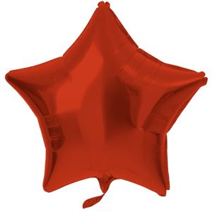 Folieballon Stervormig Rood Metallic Mat | 48 cm
