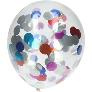 Ballonnen met Meerkleurige Folie Confetti 30cm