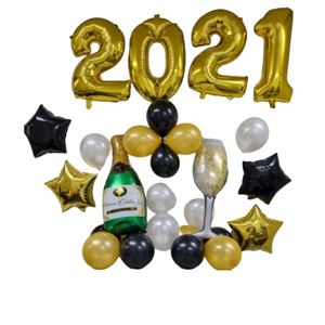 Happy New Year Champagne met Glas | 28 delig