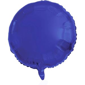 Folieballon Rond Blauw Metallic Mat - 45 cm