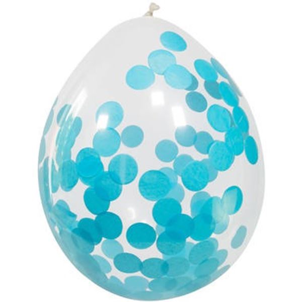 Ballonnen met Blauwe Confetti 30cm 