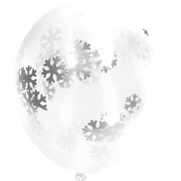 Ballonnen met Sneeuwvlokken Confetti 30cm