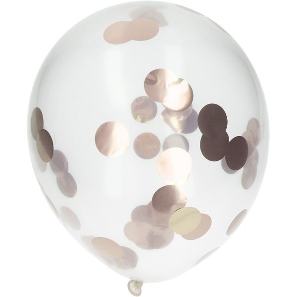 Ballonnen met Rosé Goudkleurige Confetti 30cm