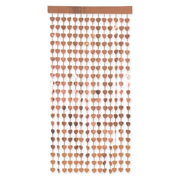 Deurgordijn Folie Hartjes Roségoud 2x1 m