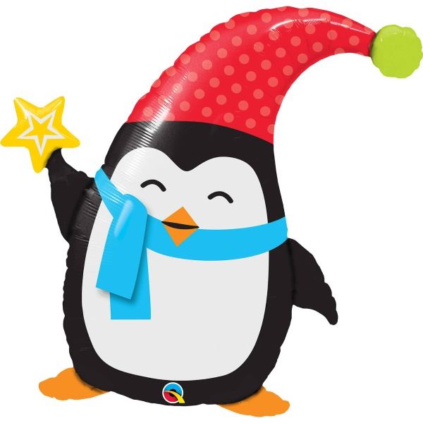 Kerst Pinguïn Folieballon | 88cm