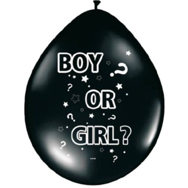 Latex Gender Reveal Ballon Boy or Girl? | Zwart 30cm